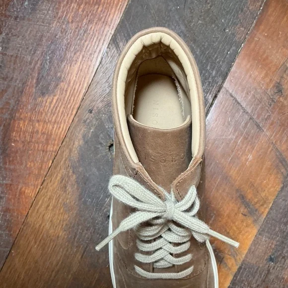 Nisolo Everyday Mid Top Men’s Sneakers Tobacco Brown Leather Size 9.5 - Picture 8 of 12